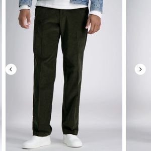 Haggar men's Stretch Corduroy classic fit army military green Pant size 40x29